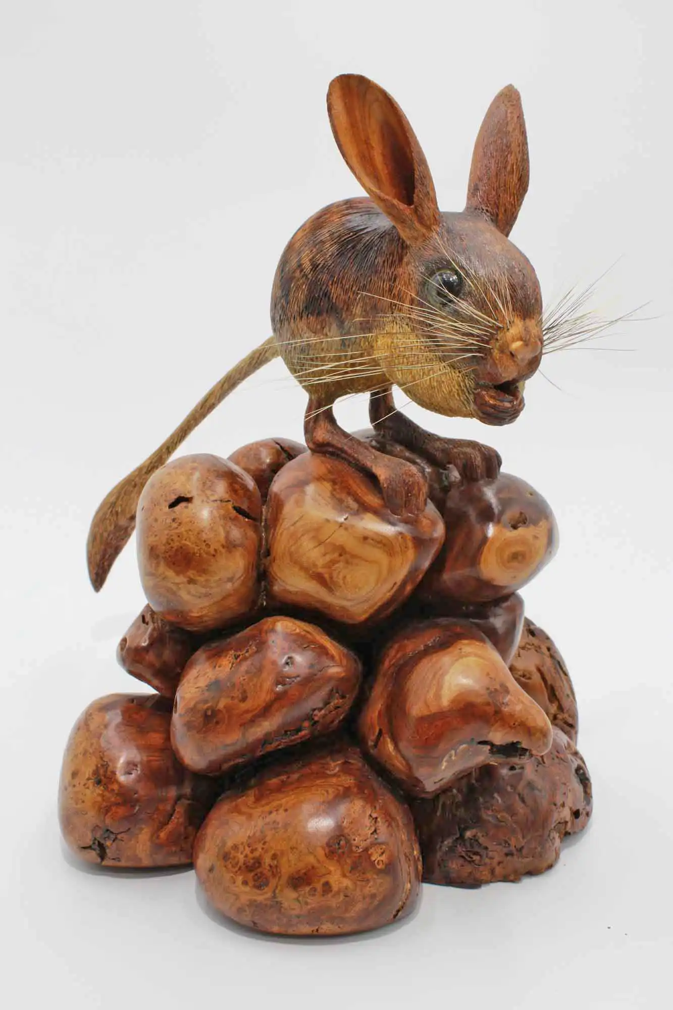 Jerboa woodcarving sculpture